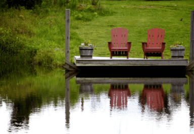 Backyard pond dock idea