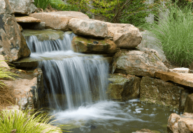 Backyard pond waterfall idea