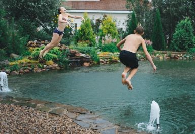 Backyard swimming pond idea