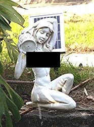 Kneeling Girl Statue Solar Pond Spitter