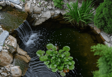 Backyard pond with waterfall idea