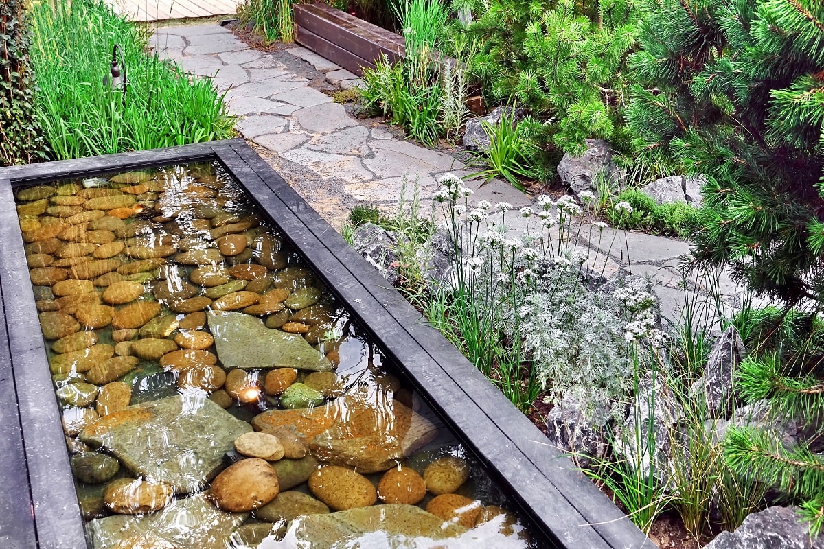 Small Corner Yard Waterfall Pond Idea 6